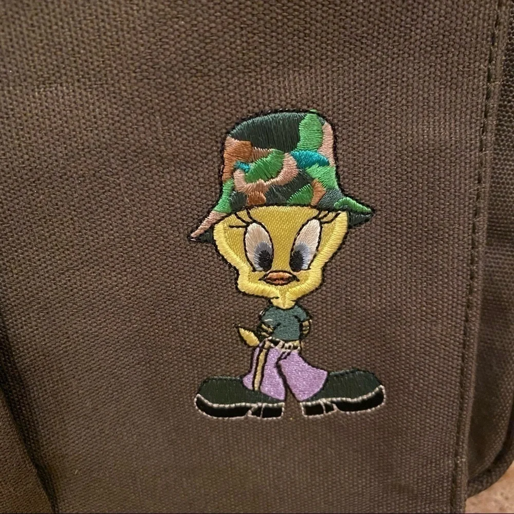 NWT~Vintage LOONEY TUNES Tweety 1999 Green Backpack 15” X 11”